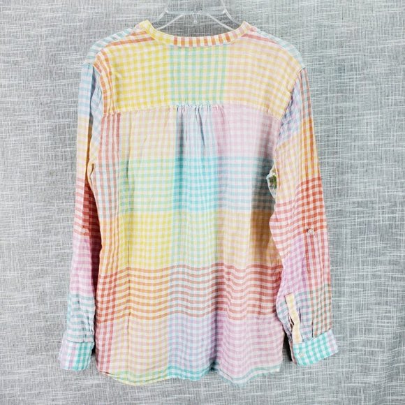 Lands End Linen Blouse Size Medium Petite MP 10 12 - Picture 4 of 4